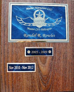 Master Helicopter Plaque